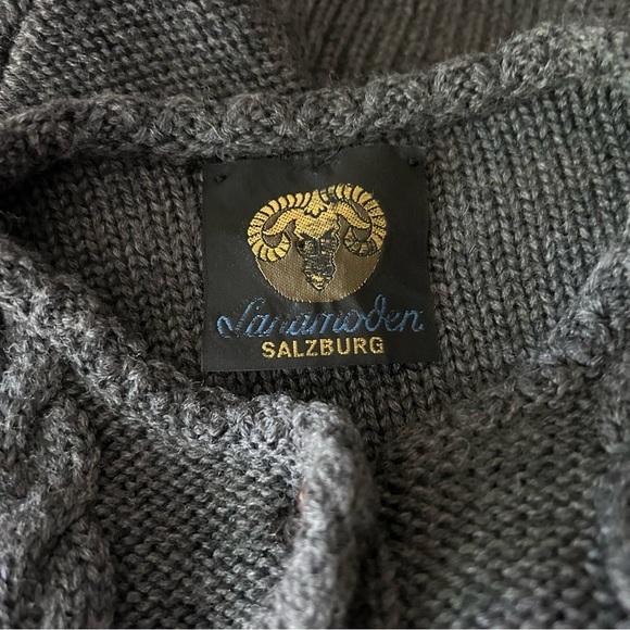 VTG Lanamoden Salzburg Floral Embroidered Wool Cardigan in Gray Sz XS - Picture 10 of 10